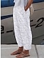 cheap Basic Women&#039;s Bottoms-Women&#039;s Faux Linen Pants Wide Leg Culottes Trousers Baggy Full Length Side Pockets Baggy Fashion Holiday Weekend Pearl White White S M Summer Spring Beach Pants