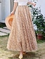 billige Chiffon skjørt-kvinners swing langt skjørt midiskjørt blonder lagdelt trykk blomster ensfarget daglig dato vår &amp;amp; sommer elegant lang sommer svart rosa blå oransje