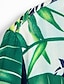 رخيصةأون قمصان هاواي الصيفية للرجال-رجالي قميص قميص هاواي زر حتى القميص قميص صيفي قميص غير رسمي أخضر كم قصير ورق استوائي مطبوعات غرافيك Lapel مناسب للبس اليومي عطلة طباعة ملابس ستايل هاواي كاجوال