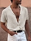 olcso férfi kardigán pulóver-férfi tábori galléros ing kubai gallérú ing szürke rövid ujjú turndown ruházati ruházat