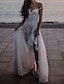 Χαμηλού Κόστους Νυφικά Φορέματα-Παραλία / Προορισμός Ανοικτή Πλάτη Μπόχο Φορεματα για γαμο Γραμμή Α Ώμοι Έξω Ιμάντες Ουρά μέτριου μήκους Δαντέλα Νυφικά φορέματα Με Διακοσμητικά Επιράμματα Μονόχρωμη 2024