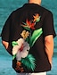 Недорогие мужские лагерные рубашки-Муж. Рубашка Гавайская рубашка Цветочный принт Графические принты кубинский воротник Черный Светло-зеленый Черный / коричневый Красный Зеленый Повседневные Гавайский С короткими рукавами