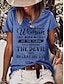 cheap Women&#039;s T-shirts-Women&#039;s T shirt Tee Text Daily Weekend Print Black Short Sleeve Basic Funny Round Neck