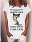 preiswerte T-Shirts für Damen-Damen T Shirt Katze Buchstabe Text Täglich Wochenende Bedruckt Weiß Kurzarm Basic Rundhalsausschnitt
