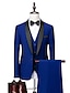 baratos Tuxedo Suits-Rosa azul royal céu azul masculino festa de casamento baile de formatura smoking 3 peças gola xale cor sólida padrão ajuste único breasted um botão 2024