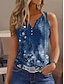 ieftine Bluze &amp; Camisole Damă-Pentru femei Mărime Plus Bluză Floral Casual Concediu Buton Imprimeu Alb Manșon scurt De Bază În V