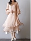 Χαμηλού Κόστους σχέδιο βαμβακερά &amp; λινά φορέματα-Γυναικεία Καθημερινό φόρεμα Φόρεμα από βαμβακερό λινό Φόρεμα ριχτό από τη μέση και κάτω Μίντι φόρεμα Μείγμα Βαμβακιού Βασικό Καθημερινό ΕΞΩΤΕΡΙΚΟΥ ΧΩΡΟΥ Καθημερινά Διακοπές Στρογγυλή Ψηλή Λαιμόκοψη