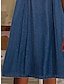 cheap Plain Dresses-Women&#039;s Denim Dress Casual Dress Midi Dress Denim Basic Modern Outdoor Daily Crew Neck Button Short Sleeve Summer Spring 2023 Loose Fit Blue Plain S M L XL 2XL