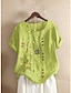 ieftine Bluze &amp; Cămăși Damă-Pentru femei Cămașă cămașă de in Bluză Floral Grafic Zilnic Alb Manșon scurt Epocă Casual Stil Nautic Vară Primăvară