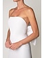 Χαμηλού Κόστους Κοκτέιλ Φορέματα-Ίσια Γραμμή Κοκτέιλ Φορέματα Πάρτι Φόρεμα Επισκέπτης γάμου Αρραβώνας Κάτω από το γόνατο Αμάνικο Στράπλες Φθινοπωρινή γαμήλια δεξίωση Σατέν με Φιόγκος(οι) 2024