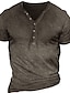levne Pánská trička pro volný čas-Pánské Tričko Tričko Henley Cool košile Bez vzoru Henley ulice Dovolená Krátké rukávy Oblečení Designové Základní Moderní soudobé