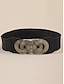 abordables Cinturones de mujer-Mujer Cinturón Hebra Negro Cinturón de Cintura Uso Diario Cita Color puro