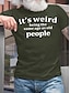 cheap Men&#039;s Graphic T Shirt-T-Shirt Mens 3D Shirt For Birthday | Black Winter Cotton | Quotes &amp; Sayings It&#039;S Weird Being The Same Age Dark Gray 1 Deep Blue Funny Shirts Casual Style Male Graphic 180G