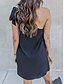 cheap Party Dresses-Women&#039;s Party Dress Shift Dress Black Dress Mini Dress Black Sleeveless Pure Color Backless Summer Spring One Shoulder Fashion Birthday Wedding Guest Vacation 2023 S M L XL