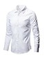 cheap Men&#039;s Dress Shirts-Men&#039;s Button Up Shirt Dress Shirt Collared Shirt Black White Pink Long Sleeve Plain Collar Spring Fall Wedding Work Clothing Apparel