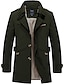 cheap Men&#039;s Trench Coat-Men&#039;s Winter Coat Trench Coat Business Casual Winter Fall &amp; Winter Polyester Windbreaker Outerwear Clothing Apparel Streetwear Solid Colored Notch lapel collar