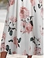 preiswerte Bedruckte Kleider-Damen A Linie Kleid Pinkes Kleid Blumen Bedruckt V Ausschnitt Midikleid Täglich Kurzarm Sommer Frühling
