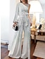 cheap Party Jumpsuits-Women‘s Jumpsuit for Special Occasions Sparkly Sequin Patchwork High Waist Solid Color One Shoulder Streetwear Party Street Regular Fit Long Sleeve Black White Blue S M L Summer Fall