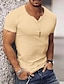 ieftine Tricouri casual pentru bărbați-Bărbați Tricou Simplu În V Vacanță Ieșire Mânecă scurtă Îmbrăcăminte Șic Stradă Stilat Stil modern