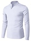 abordables polo clásico-Hombre Polo Camiseta de golf Casual Festivos Escote Chino Manga Larga Básico Plano Básico Verano Primavera Negro Blanco Verde Gris Polo