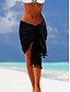 cheap Midi Skirts-Women&#039;s Swimwear Long Skirt Asymmetrical Polyester Black White Red Blue Skirts Tassel Fringe Beach Wear Swimsuit Bottoms Vacation Beach S M