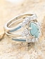 economico Anelli-anello da donna gioielli con diamanti turchesi naturali set di anelli 3 pezzi anelli impilabili pietre preziose naturali scintillanti per regali di gioielli per madri di San Valentino fidanzata