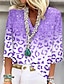 billige Bluser og skjorter til kvinner-Dame Skjorte Bluse Leopard Trykt mønster Avslappet Grunnleggende Neon og lyst 3/4 ermer V-hals Rosa