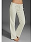 cheap Women&#039;s Cotton Linen Pants-Women&#039;s Linen Pants Pants Trousers Baggy Full Length Faux Linen Side Pockets Baggy Fashion Casual Daily Black White S M