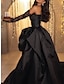 olcso Estélyi ruhák-egyvonalas estélyi ruha fekete ruha esküvői ruha maskarás udvar vonat ujjatlan váll nélküli szerda addams családi szatén hasítékkal tiszta szín báli 2024