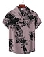 billiga hawaiiska sommarskjortor för män-Herr Skjorta Knapp upp skjorta Casual skjorta Sommarskjorta Strandskjorta Svart Vit Ljusbrun Röd Khaki grön Kortärmad Grafisk Nedvikt Dagligen Semester Mönster Kläder Hawaiisk Stylish Klassisk Ledigt