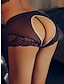 baratos Lingerie Sexy-Mulheres Lingerie Sensual Partes de baixo Cor imaculada Amantes quente Conforto Casa Dia Dos Namorados Diário Fibra Sintética Respirável Verão Primavera Preto Branco