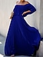 halpa NYE-mekot-a-line häävierasmekot elegantti mekko juhlavaate hääjuhlat lattiapituus puolihihainen olkapäältä sifonki laskoksilla röyhelöillä 2024