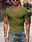 ieftine Tricouri casual pentru bărbați-Bărbați Tricou Tee Top Simplu În V Stradă Vacanță Mânecă scurtă Îmbrăcăminte Designer De Bază Contemporan modern