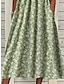 Χαμηλού Κόστους Print Φορέματα-Γυναικεία Φλοράλ Ditsy Floral Σουρωτά Στάμπα Στρογγυλή Ψηλή Λαιμόκοψη Μίντι φόρεμα Καθημερινά Διακοπές Μισό μανίκι Καλοκαίρι Άνοιξη