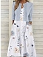 billige Print Dress Sets-Dame Todelt kjolesett Uformell kjole Print kjole utendørs Daglig Mote Elegant Lomme Trykt mønster Midikjole V-hals Halvlange ermer Blomstret Normal Rosa Blå Lilla Sommer Vår S M L XL XXL