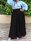 cheap Maxi Skirts-Women&#039;s Skirt Swing Pleated Maxi Black White Wine Purple Skirts Fashion Casual Daily S M L
