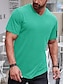 お買い得  メンズカジュアルTシャツ-男性用 Tシャツ 平織り Ｖネック 半袖 衣類 筋 スリムフィット 快適 大きくて背が高い