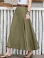 cheap Cotton Linen Skirts-Women&#039;s Skirt Long Skirt Maxi Linen Black khaki Army Green Skirts Spring &amp; Summer Fashion Casual Daily S M L