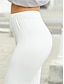 preiswerte Leggings-Damen Leggins Polyester Glatt Weiß Modisch Wadenlänge Casual Wochenende