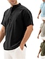 abordables Camisa de lino y algodón-Hombre camisa de lino Camisa de manga corta Camisa casual Camisa de verano Negro Azul Verde Trébol Manga Corta Plano Cuello Verano Casual Diario Ropa