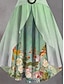 cheap Party Dresses-Women&#039;s Vintage Retro Vintage Dress Midi Dress Daily Holiday Fake two piece Print Floral V Neck Sleeveless Regular Fit Summer Spring 2023 Green S M L XL