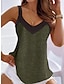 abordables Camisetas y camisolas de mujer-Mujer Camiseta sin mangas Bloque de color Casual Túnicas Básico Sin Mangas Escote en Pico Blanco