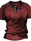 billige Casual T-shirts til mænd-Herre T-shirt Henley-skjorte Cool skjorte Vanlig Henley Gade Ferierejse Kort Ærme Tøj Designer Basale Moderne Moderne