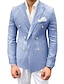 Недорогие Блейзер и куртка-мужской льняной пиджак, куртка для пляжа, свадьбы, повседневный, на заказ, однотонный, двубортный, с шестью пуговицами, черный, розовый, хаки, темно-синий, голубой, 2024