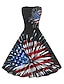 billige Festkjoler-kvinders retro 1950&#039;er vintage te kjoler midikjole dagligt date ruched print amerikansk flag rund hals ærmeløs slank sommer forår 2023 sort hvid s m l xl
