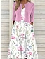Χαμηλού Κόστους Εκτύπωση σετ φορεμάτων-Γυναικεία Σετ φορέματος δύο τεμαχίων Καθημερινό φόρεμα Φόρεμα εκτύπωσης ΕΞΩΤΕΡΙΚΟΥ ΧΩΡΟΥ Καθημερινά Κομψό Μοντέρνα Τσέπη Στάμπα Μίντι φόρεμα Λαιμόκοψη V Μισό μανίκι Φλοράλ Κανονικό