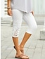 cheap Leggings-Women&#039;s Leggings Lace Calf-Length White