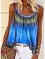 ieftine Bluze &amp; Camisole Damă-Pentru femei Bluză Camizol Topuri de vară Grafic Casual Imprimeu Roz Îmbujorat Fără manșon De Bază Rotund