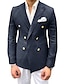 Недорогие Блейзер и куртка-мужской льняной пиджак, куртка для пляжа, свадьбы, повседневный, на заказ, однотонный, двубортный, с шестью пуговицами, черный, розовый, хаки, темно-синий, голубой, 2024