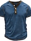 economico Magliette casual da uomo-Per uomo maglietta Camicia Henley Waffle T-shirt Liscio Henley Strada Da mare Maniche corte Abbigliamento Di tendenza Originale Essenziale